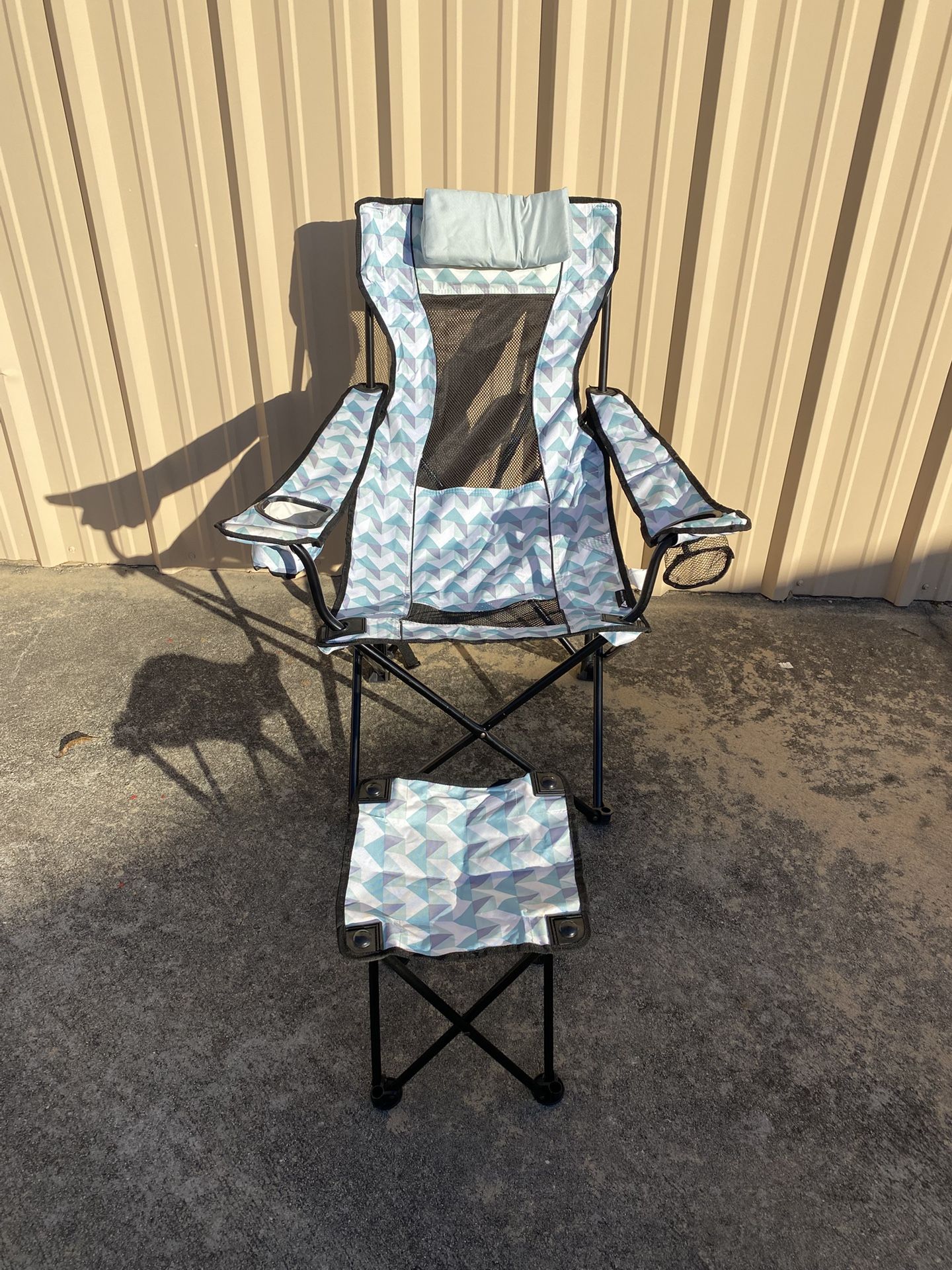 Lounging chair with stool