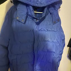 Blue puffer jacket 