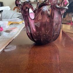 Vintage Purple Amethyst Crystal Vase