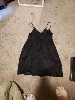 Black v-neck babydoll dress