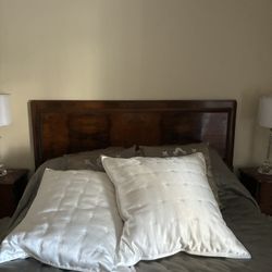 Queen Bed With Deco Headboard 