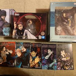 Jujutsu Kaisen Lot, Bandai Toji & Sukuna & English Manga Volumes 0, 1, 7, 8, 9.