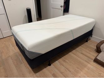 Twin XL Tempur Pedic Mattress, Box Spring, and Frame