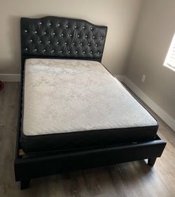 Queen size bed frame with mattress