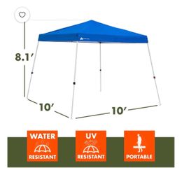 Ozark Trail 10'x 10' Instant Slant Leg Pop-up Canopy Tent,