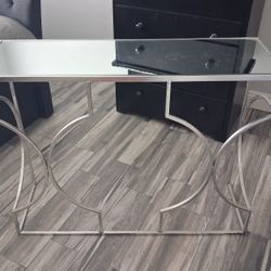Silver And Glass Table
