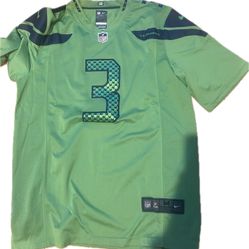 Nike NFL Seahawks #3 Russell Wilson Neon Green Alternate Jersey Size M