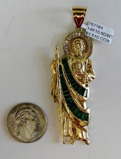 14K SAN JUDAS TADEO PENDANT ON SALE AT HALF PRICE!