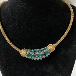 Gold And Metallic Green In Choker