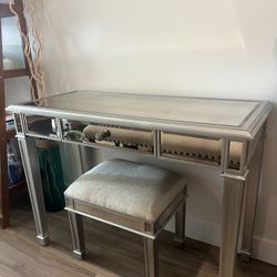 Mirrored Vanity + Stool