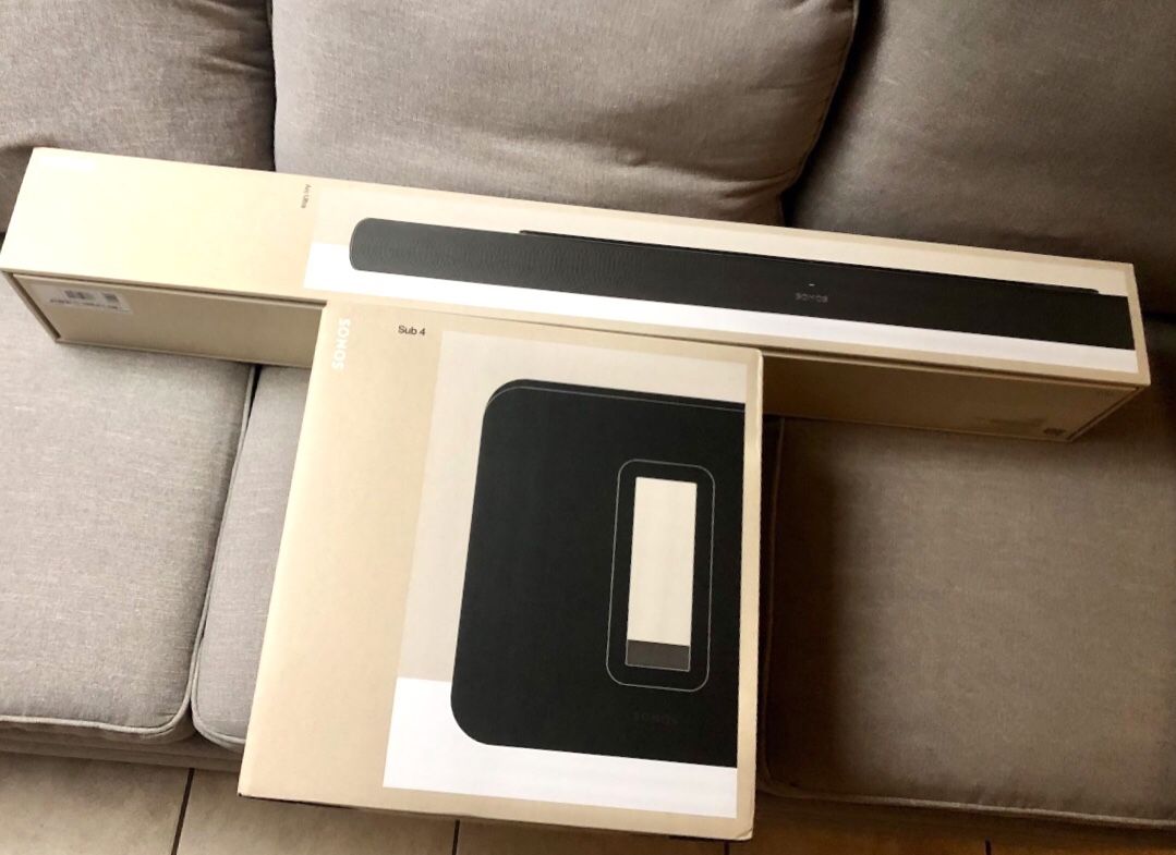 Sonos arc Ultra sound bar black bundled with a sub 4 Black 4th generation, brand new sealed includes warranty