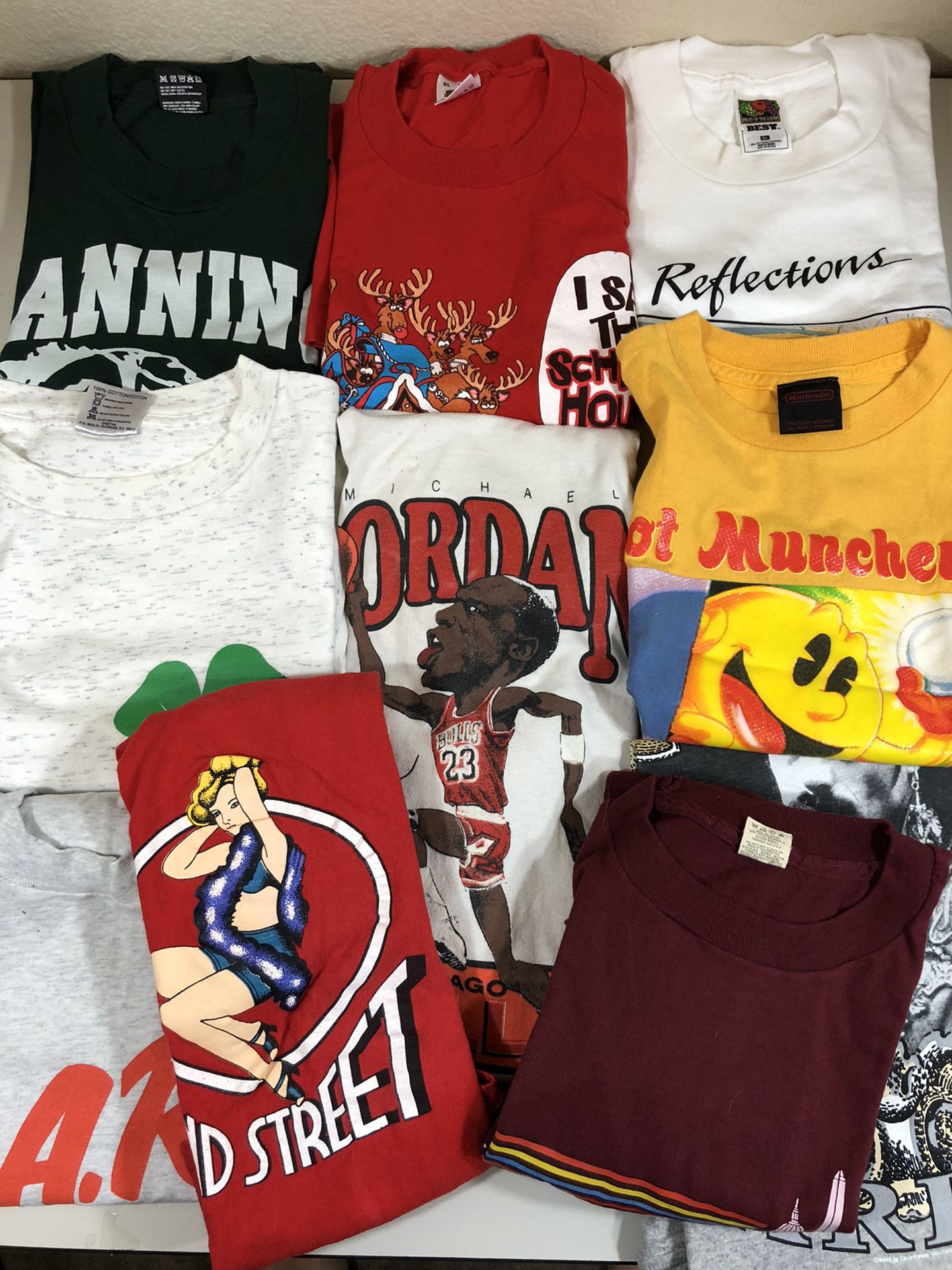 10 Vintage T Shirts Lot Various Sizes Michael Jordan Nintendo Dare 