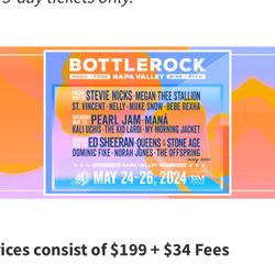 2 Bottle rock Tix