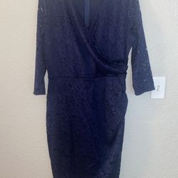 Blue Lace Half Sleeve Dress Size XL