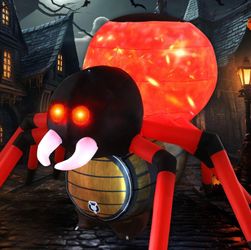 NEW Halloween 7FT Spider in Barrel
