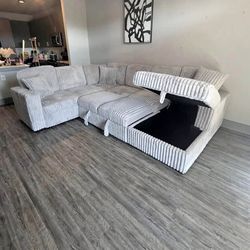 Luxury Huge Gray Sectional With Storage 