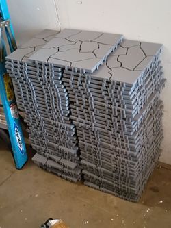 72 PC  -11.5 in. x 11.5 in. Outdoor Interlocking Polypropylene Patio and Deck Tile Flooring in Stone Grey