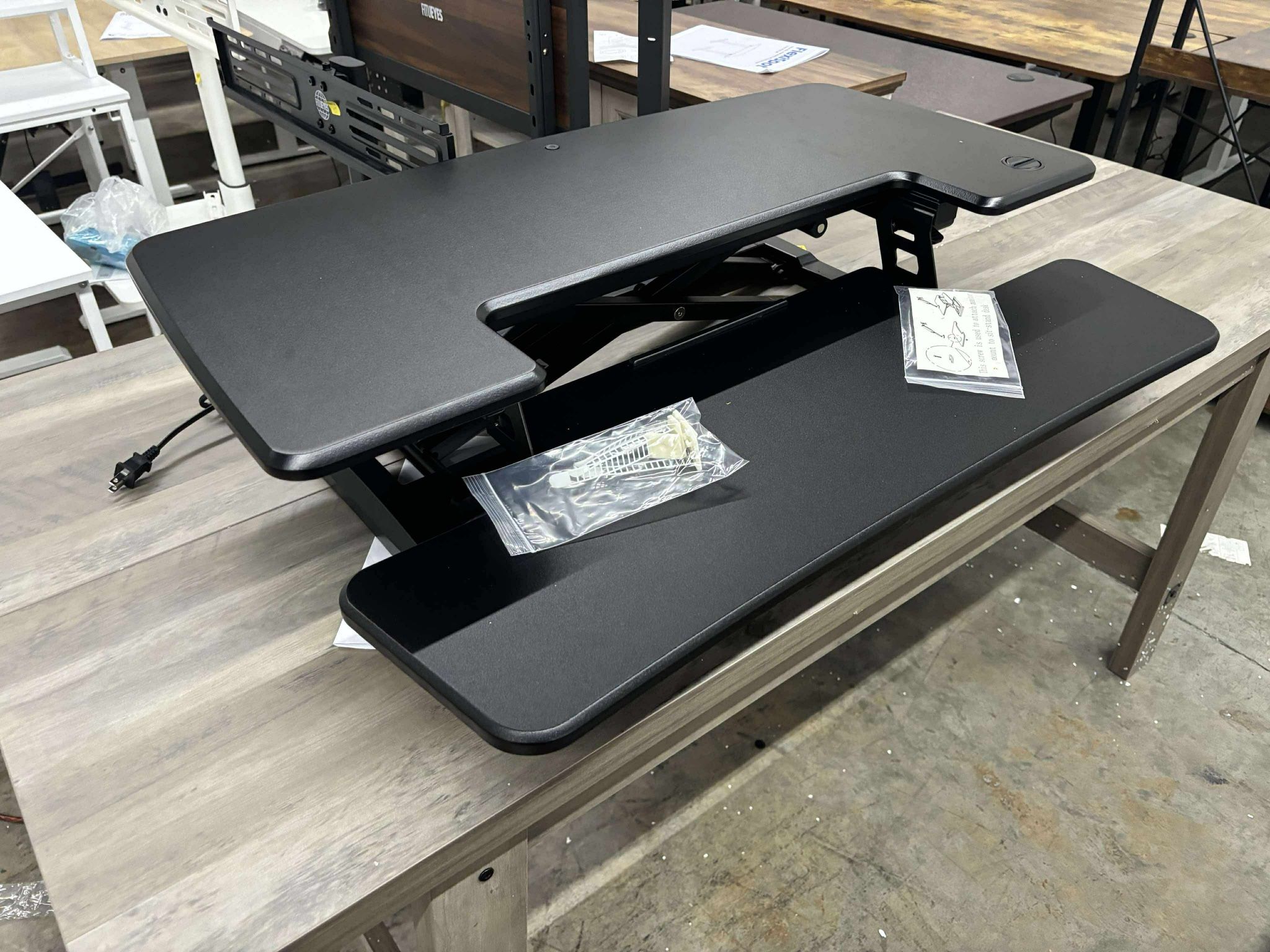 Flexispot EM7MB Electric Sit-Stand Desk Riser, 35-13/16" x 24", Black