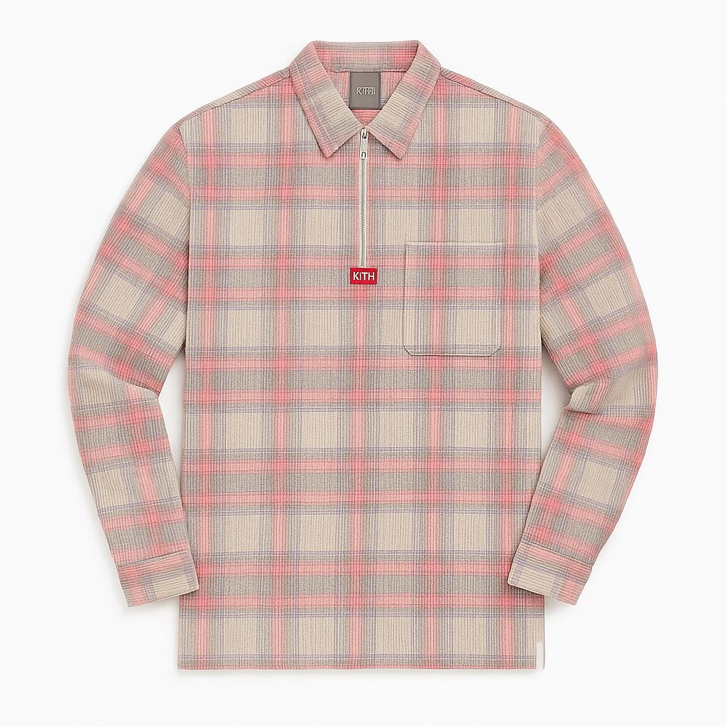 Kith (FW21) Corduroy 1/4 Quarter Zip Collared Shirt “Gem” Size Large