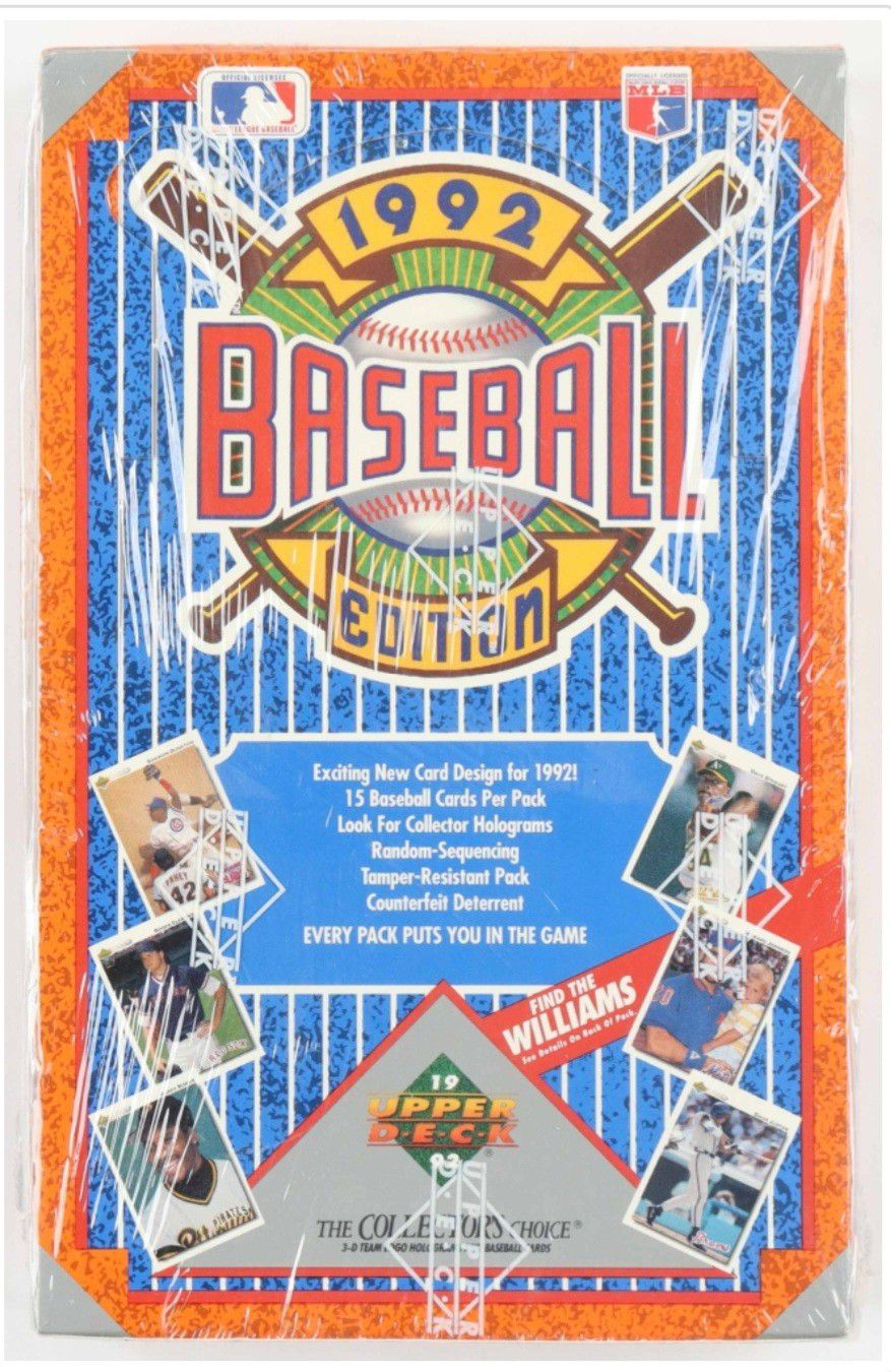 Unopened Box Of 1992 Lower Number Upper Deck Baseball Cards