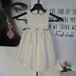 American Princess Cream Formal Kids Dress with Bow Size 4T