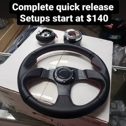 New Complete Quick Release Steering Wheel  Kit