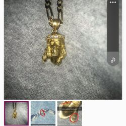 14k Solid Gold With Diamond  Pendant