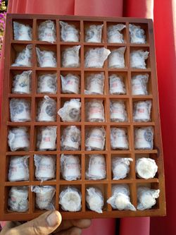 Vintage 42-Piece U.S. Presidents Thimble Set with Wood Display Case