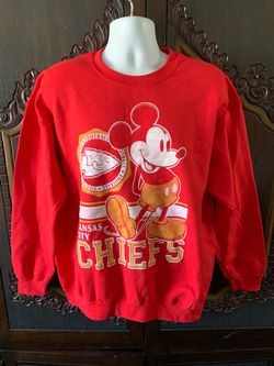 Kansas City Chiefs Women's Large Mickey Mouse Fleece Sweatshirt