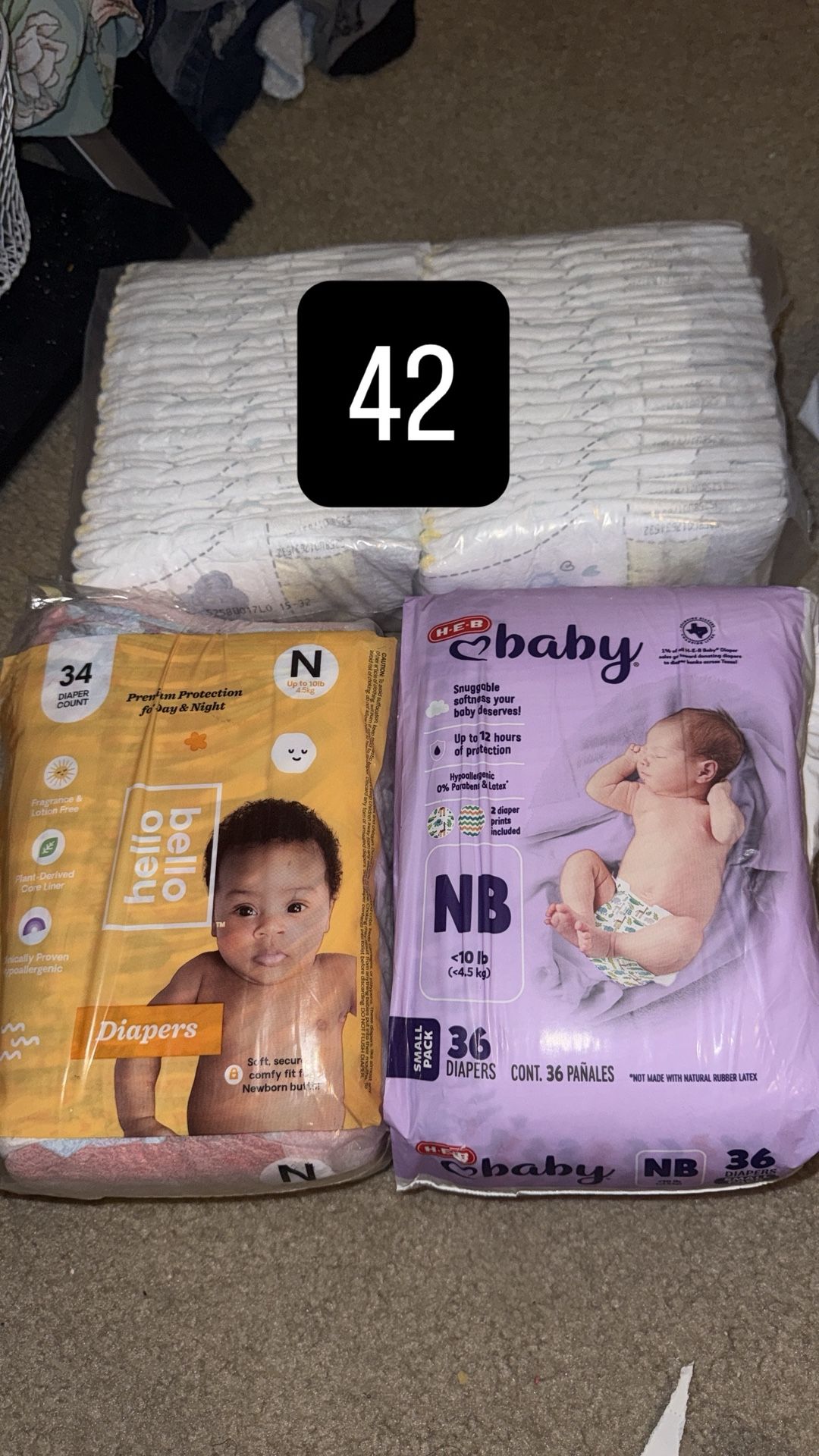 120 Newborn Diapers Various Brands