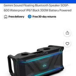 Gemini SoundSplash Floating Bluetooth Speaker – 400W Waterproof Portable Pool Speaker w/LED Lights