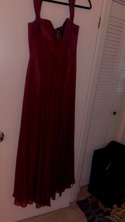 Burgundy Gown with Slit