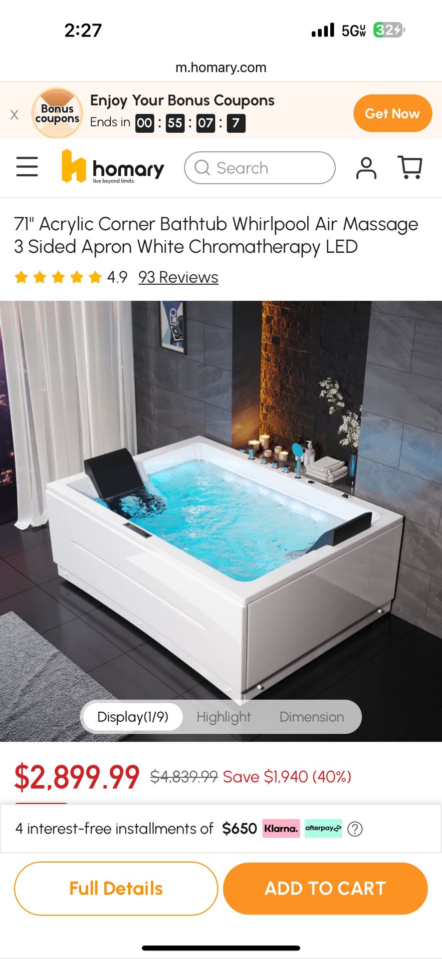 New Jetted Tub