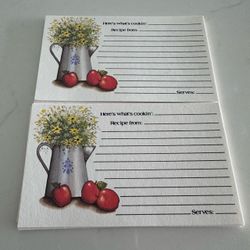 Set of 22 vintage country flowers design recipe cards like new/ unused.  3”x5”