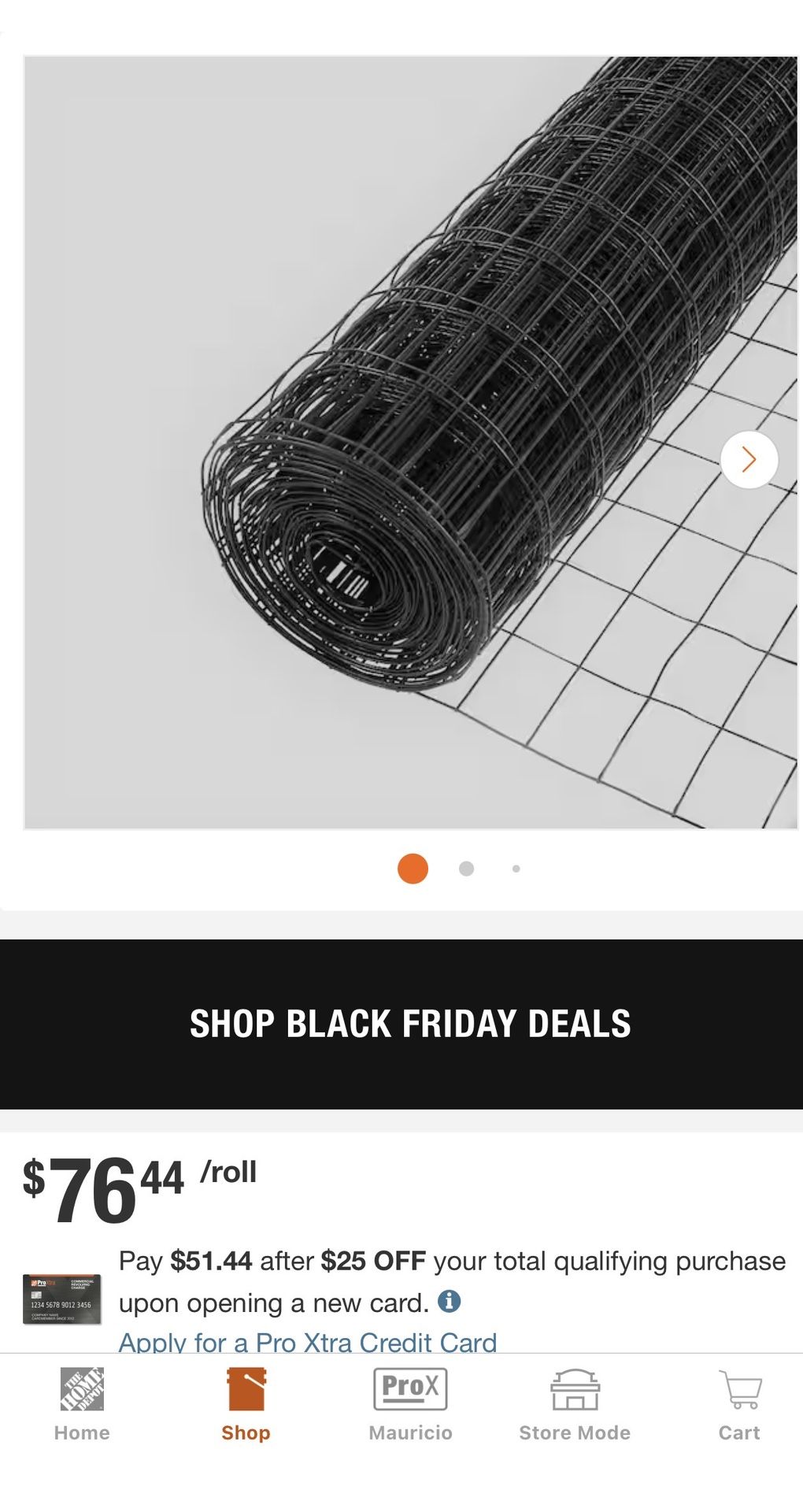 New roll only $65 retail $83  3 ft. x 50 ft. Galvanized Steel Black PVC Coated Welded Wire