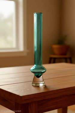 Marquis by Waterford Green Glass Vase Art Glass Decorative Solid Glossy Poland 11"
