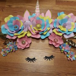 🌸🌺🥳Decorativas flores unicornio para murales mesa de dulce decorativo🌸🌺🥳