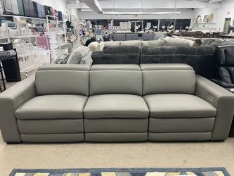 Genuine Leather Power Recliner Power Headrest Sofa