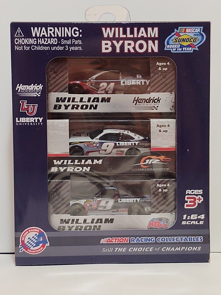 William Byron Liberty University rookie of the year 3 car set