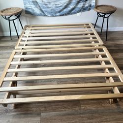 Platform Bed Frame, Mattress ,  & Matching Side Tables – Bundle Deal!