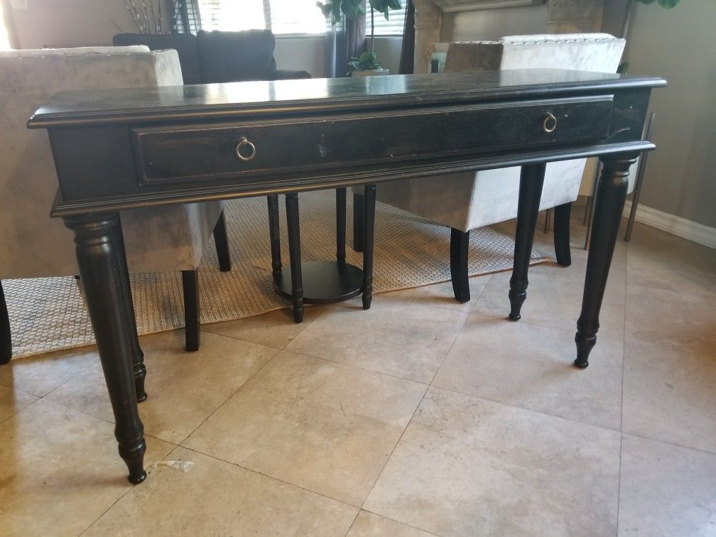 Solid wood desk entry table console