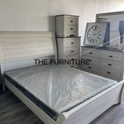 WHITE RUSTIC STYLE BEDROOM SET 🛏️ 