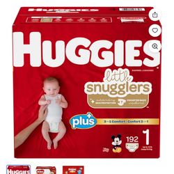 Huggies Plus Diapers Size 1, 192 Count