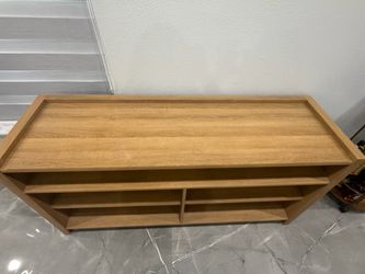 Modern Oak Wood Media Console TV Stand