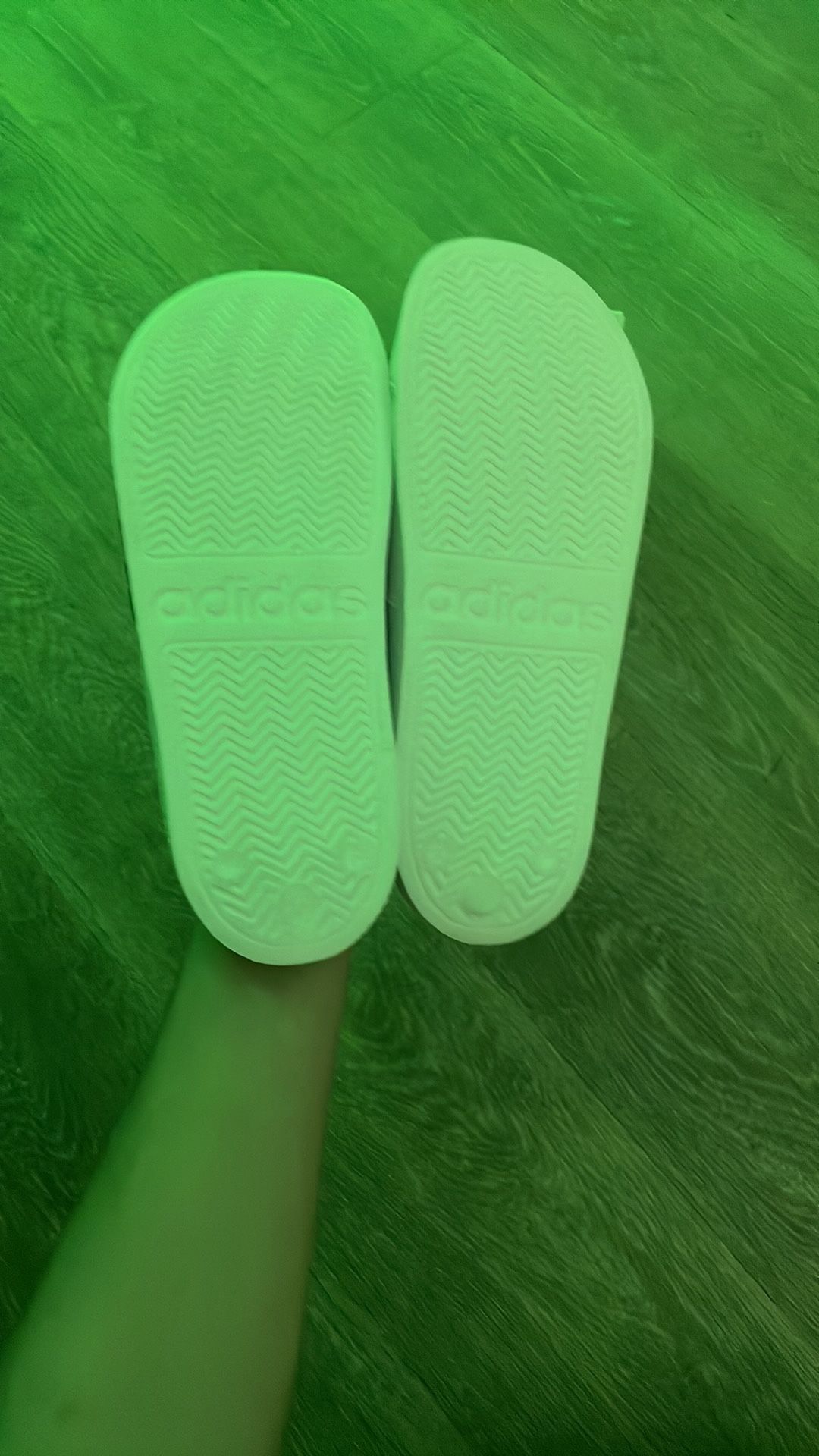 Adidas Slides size 9 black/white 