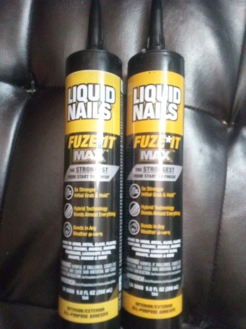 2 New Tubes Liquid Nails FUZE iT MAX