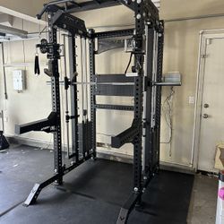 PRO SERIES Ultimate 3-1 Half Rack Functional Trainer w/Smith Machine Bar | 400lb Stack | Gym Equipment | Fitness | Commercial | Squat Rack 