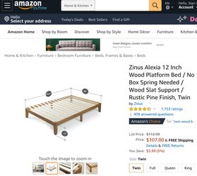 Zinus Alexia 12 Inch Wood Platform Bed / No Box Spring Needed / Wood Slat Support / Rustic Pine Finish, Twin