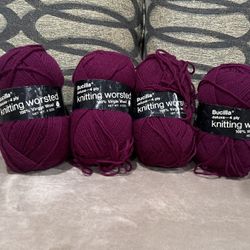4 Of  Bucilla deluxe - 4ply Knitting Worsted 100% Virgin Wool”  