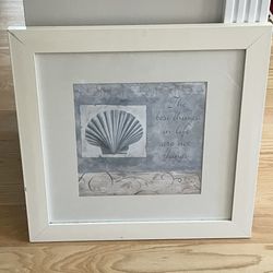 Seashell White Framed Picture Print 